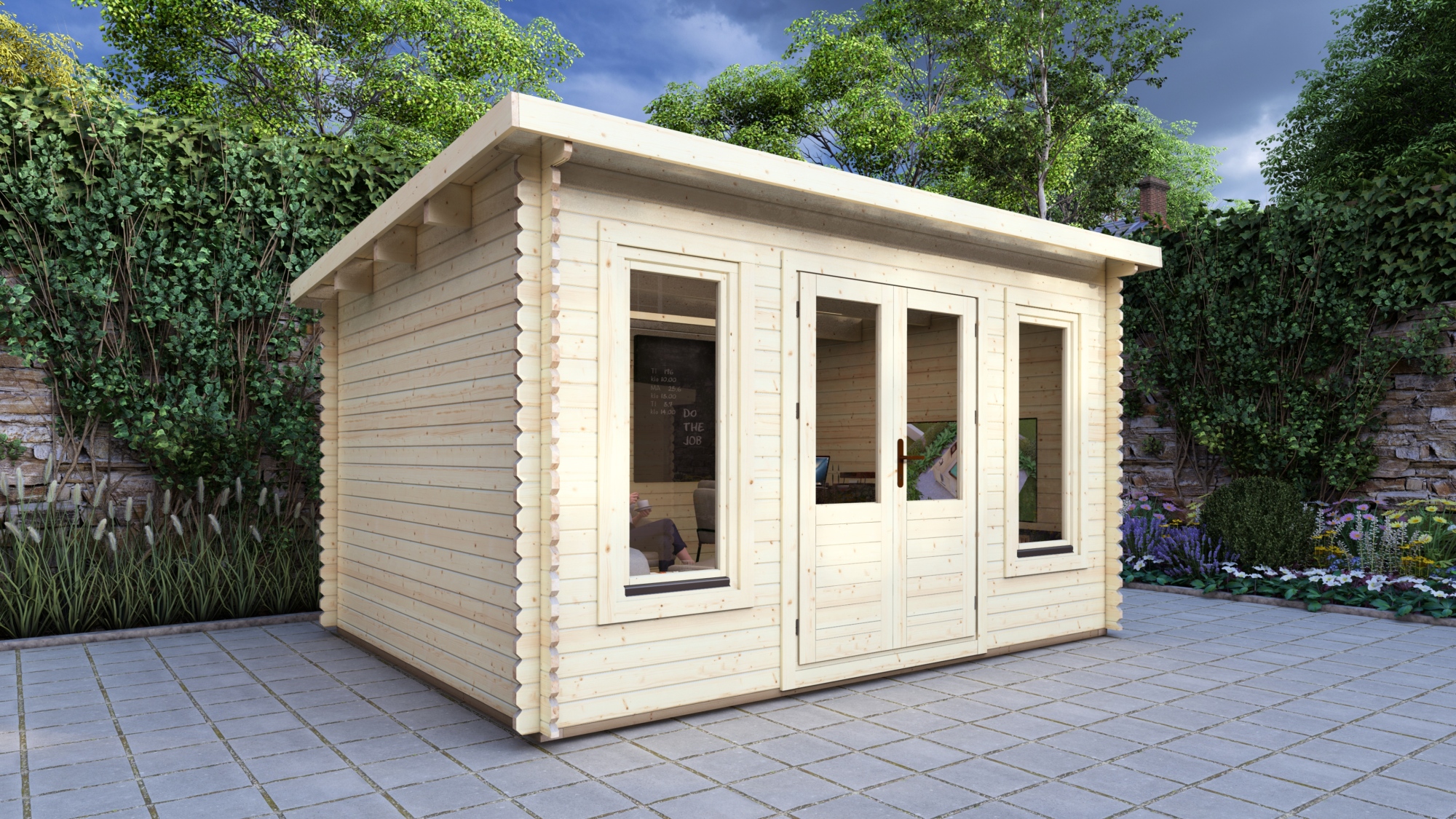 Log Cabin Glastonbury 4.2×3.2m, 34mm2