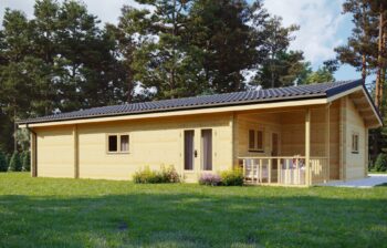 Glulam Log House Begue 78x126m 88mm