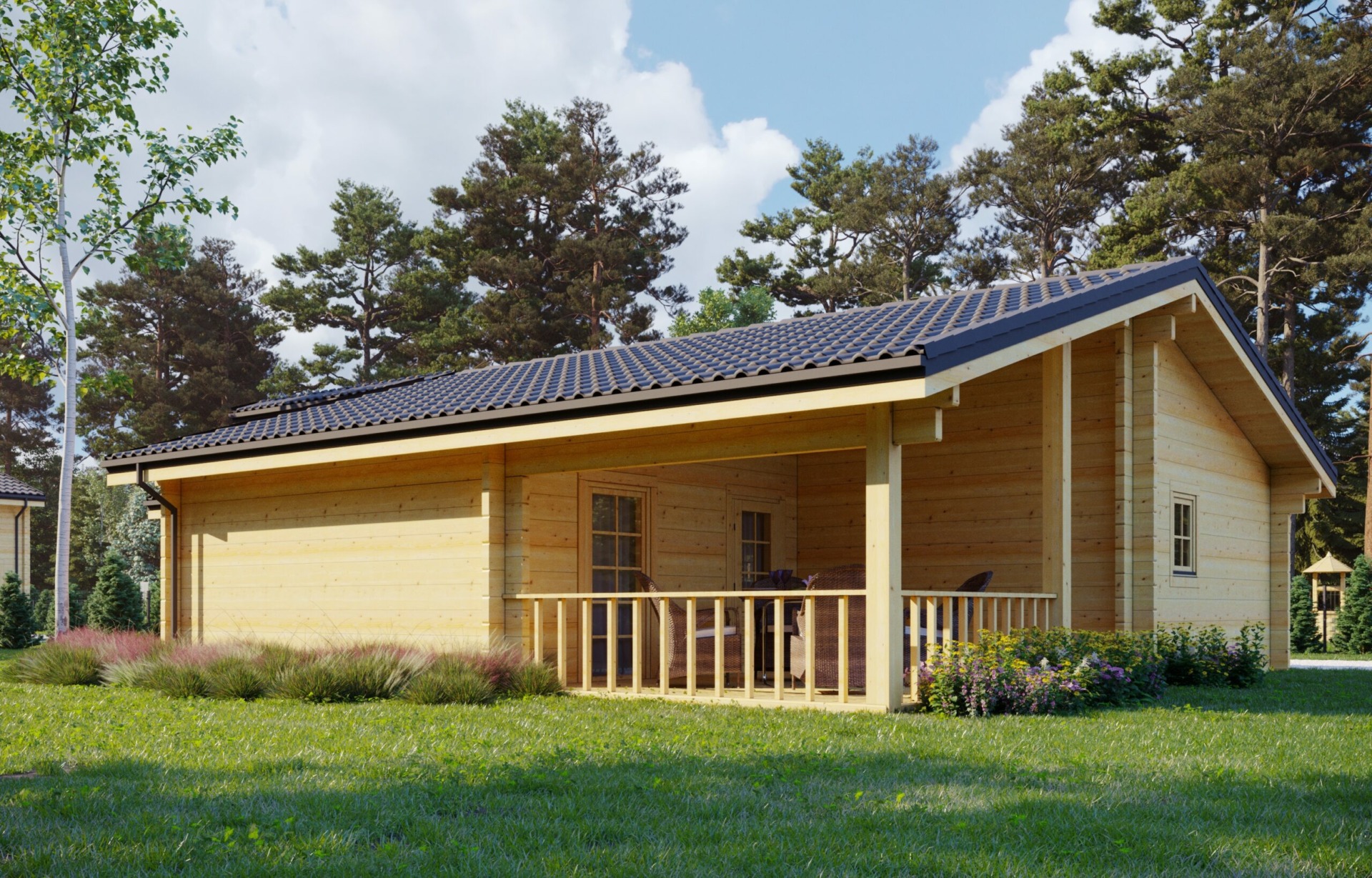 Glulam Log House London 13x88m 220mm