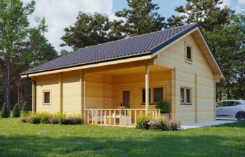 Glulam Log House Paris 8×7.8m, 220mm
