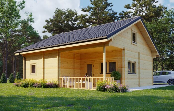 Glulam Log House Paris 8×7.8M, 200Mm