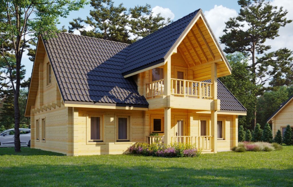 Glulam Log House Rome 10x11m, 220mm Main Image