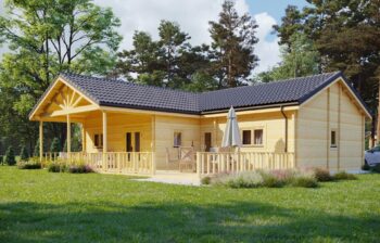 Glulam Log House Sylvie 11.3×11.3m, 88mm