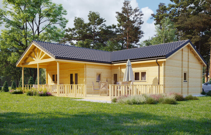 Glulam Log House Sylvie 11.3×11.3M, 88Mm