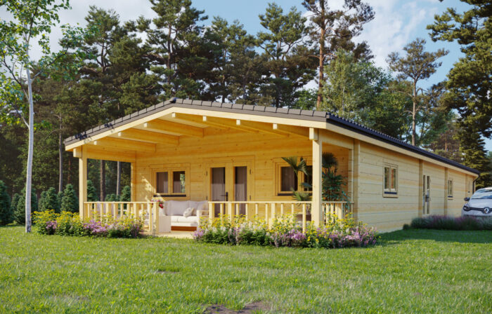 Mobile Log Home 3 Bed 19×6.6m