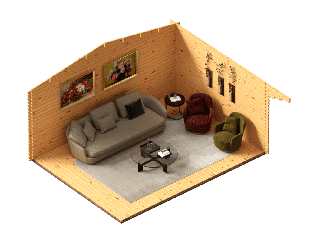 Eurodita Log cabin Newbury 3D Plan