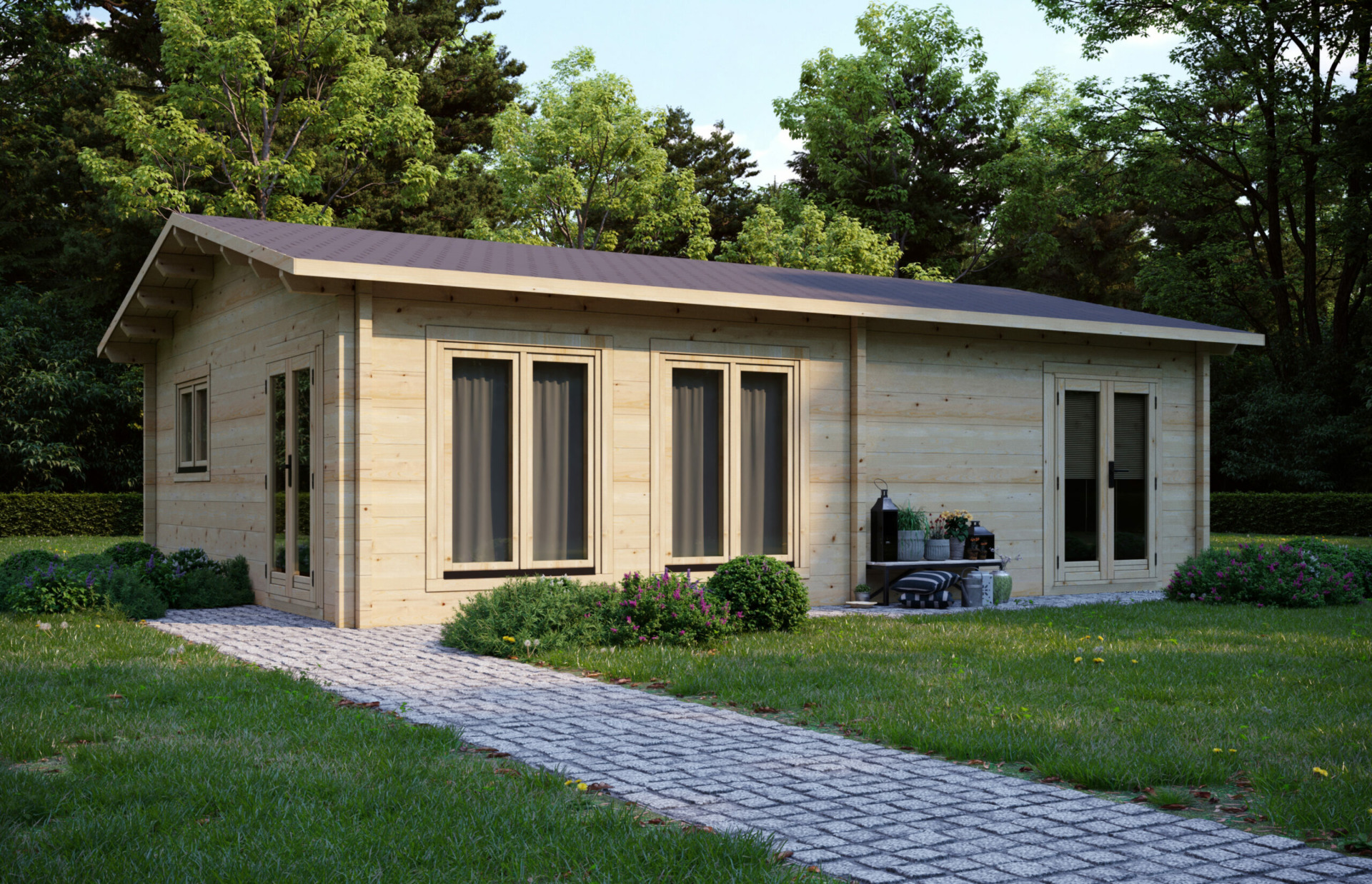 Domek z drewna klejonego Berta 835x646m 88mm