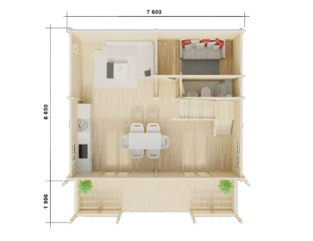 Two Storey Log cabin Roan, 70mm plan