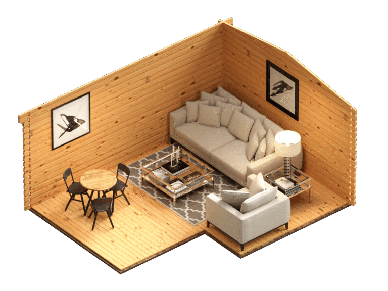 Eurodita log cabin Theodore 3D Plan carousel small image