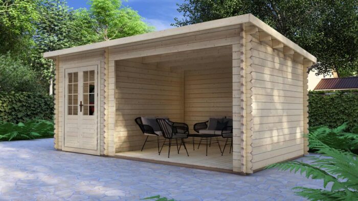 Log Cabin Jack 5.7×3.1m, 44mm, Pent