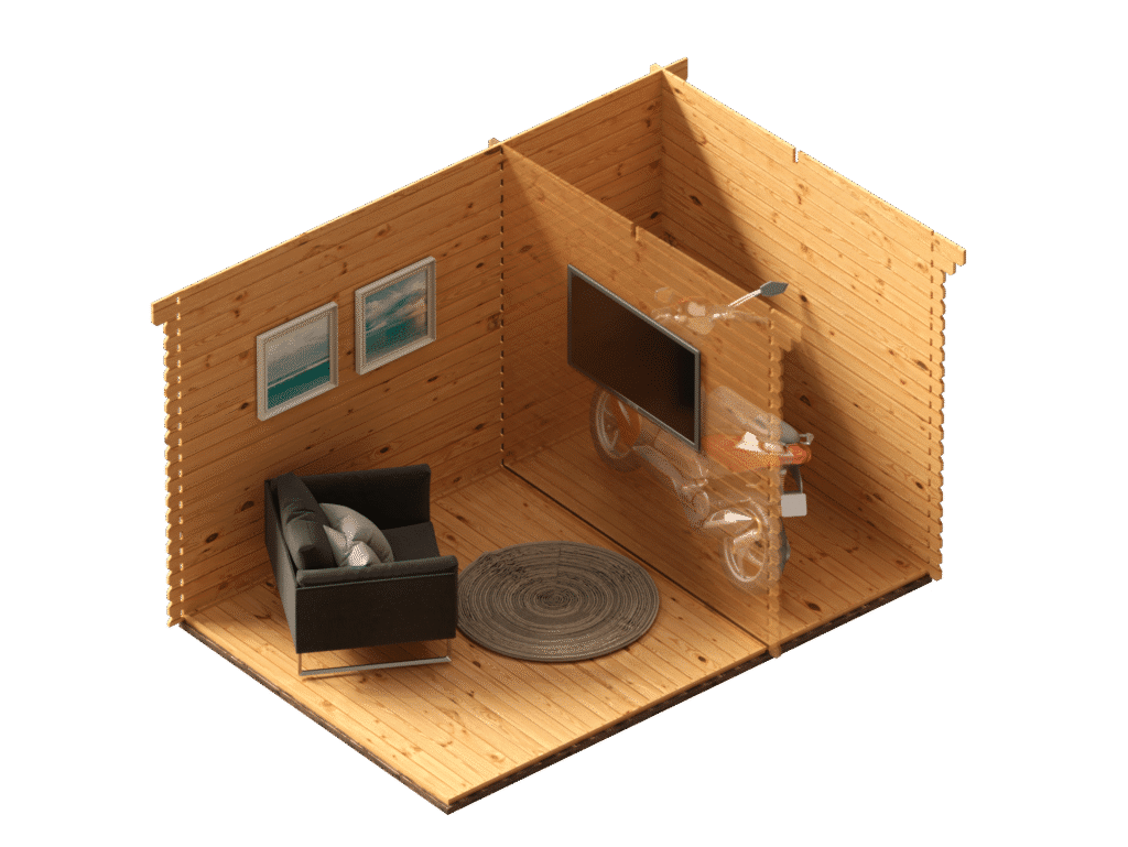 Log Shed Mm017 3D Plan
