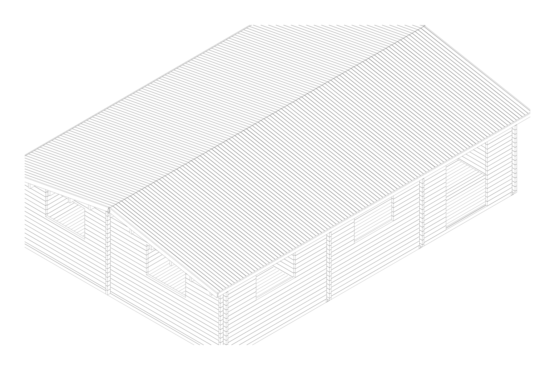 Illustrative Axonometric Excerpt From An Order-Specific Eurodita Bespoke Timber-Building Drawing Set