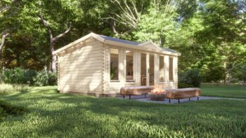 Clock House Log cabin 5.5x4m, 44mm forest view