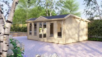 Clock House Log cabin 5.5x4m, 44mm pool side