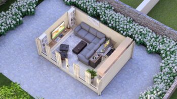 Clock House Log cabin 5.5x4m Eurodita