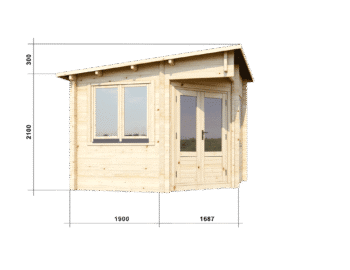 Corner Log cabin Toby 3x3m size