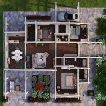 Glulam Log house Lumberlux view