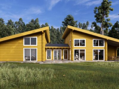 Glulam Log house Logique by Eurodita