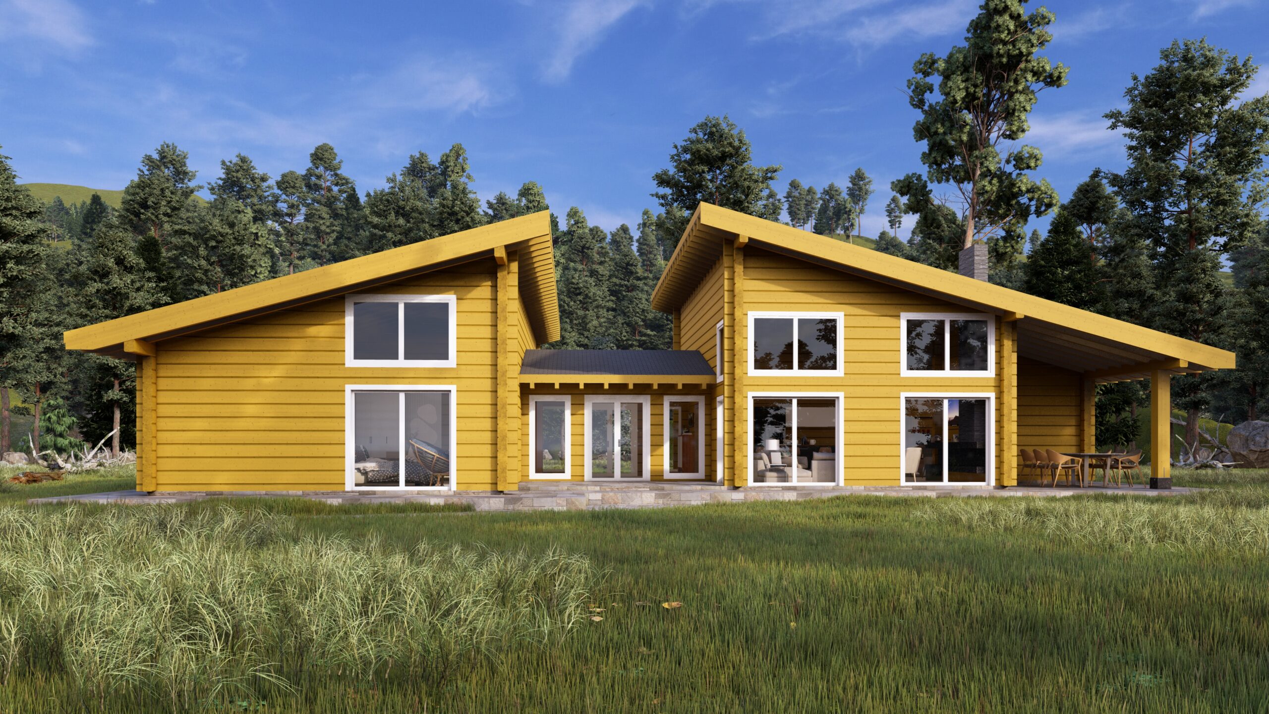 Glulam Log house Logique by Eurodita