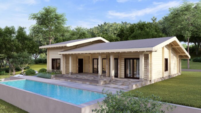 Glulam Log House Naturhaus