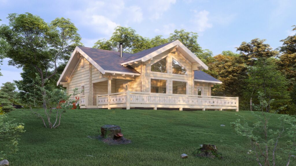 Two Storey Glulam log house Timberly, 180mm Main Image