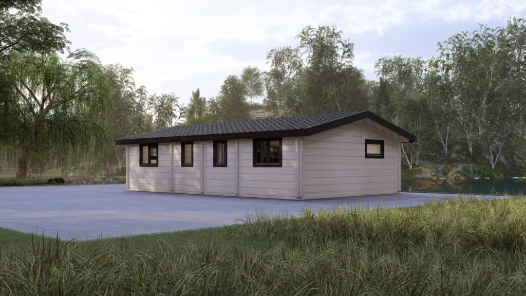 Мобильный бревенчатый дом Марк с 3 спальнями | Mobile Log Cabins & Homes Мобильный бревенчатый дом Марк с 3 спальнями Главное изображение
