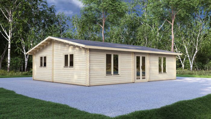 2 Bedroom Log Cabin 10.1x8m, 44mm