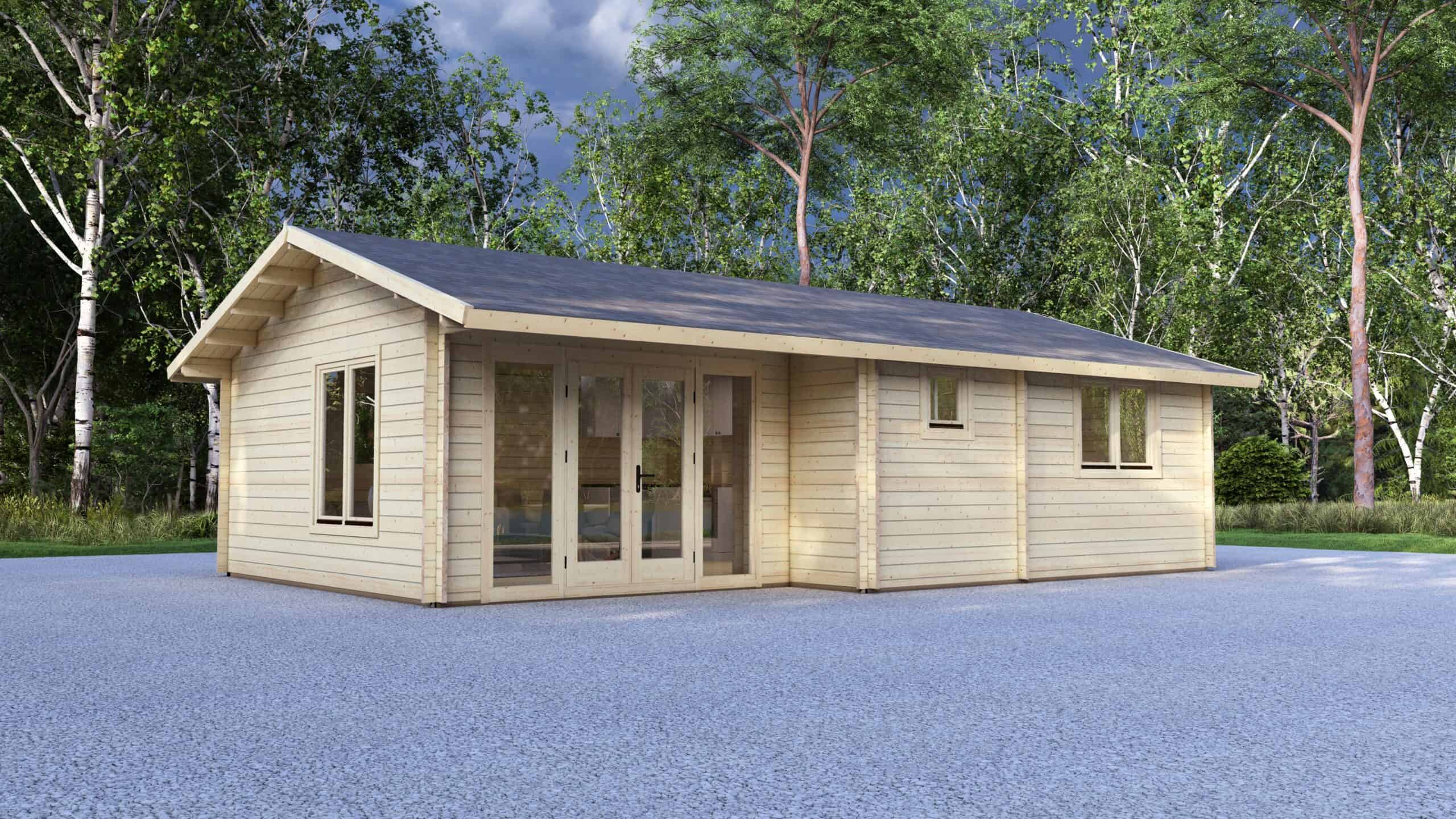2 Bedroom Log Cabin 9x6m, 44mm – I
