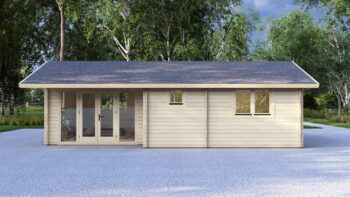 2 Bedroom Log Cabin 9x6m, 44mm – IV