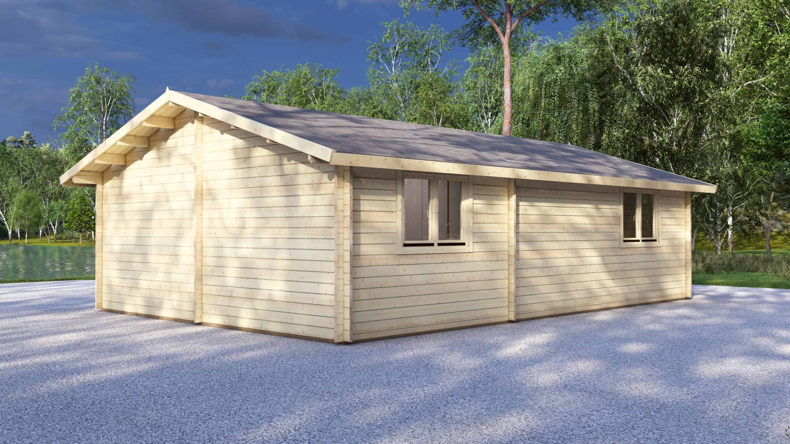 2 Bedroom Log Cabin 9x6m, 44mm – V Large scale image