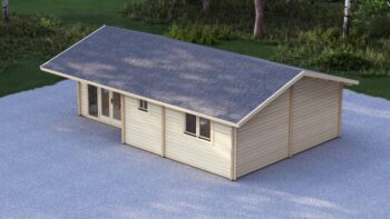 2 Bedroom Log Cabin 9x6m, 44mm – VIII