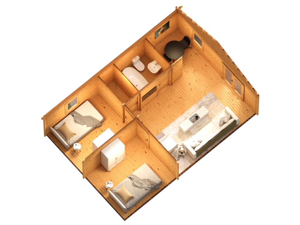 2 bedroom log cabin