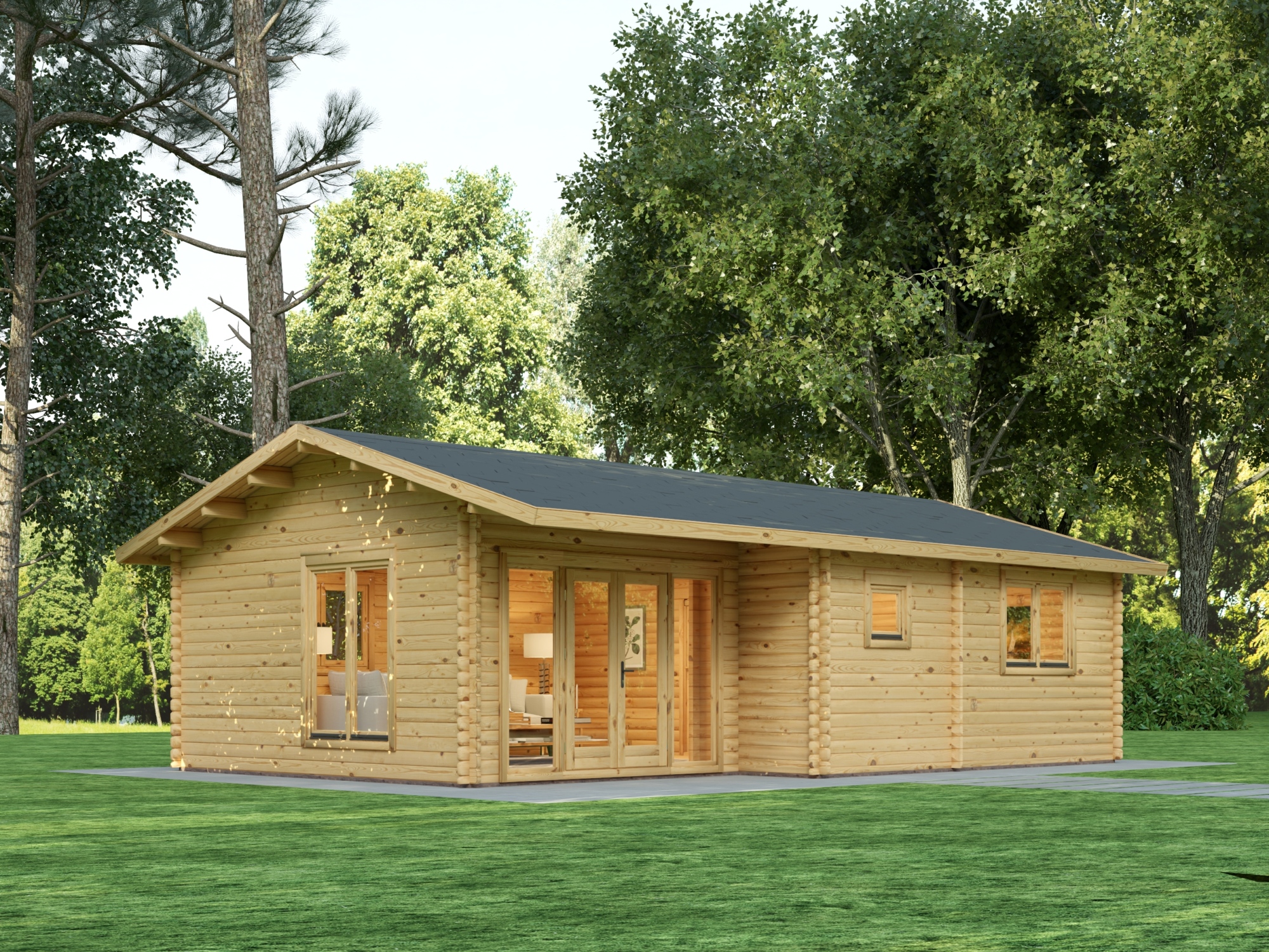 Domek z bali z 2 sypialniami 9x6m, 44mm