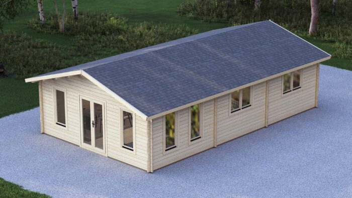 3 Bedroom Log Cabin 10X6M, 44Mm