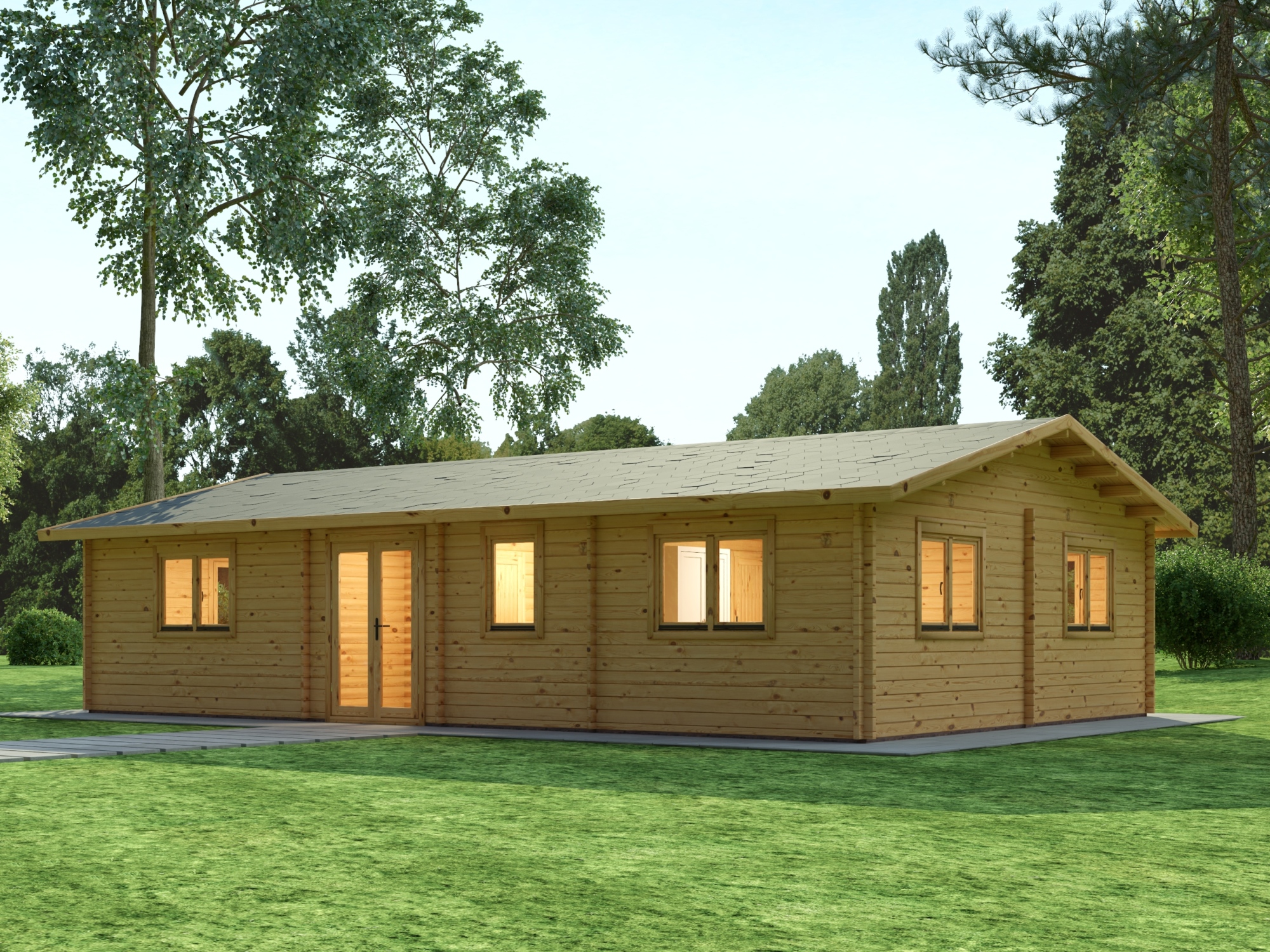 Eurodita 3 Bedroom Log Cabin 11.3×7.1m, 44mm