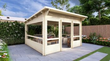 Eurodita Garden Gazebo 4x4m, Pent, 28mm