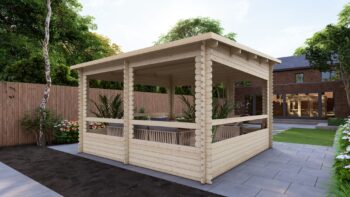 Garden Gazebo 4x4m, Pent, 28mm Eurodita