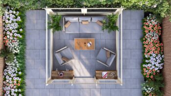 Garden Gazebo 4x4m, Pent, 28mm plan