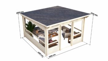 Garden Gazebo 4x4m, Pent, 28mm sizes