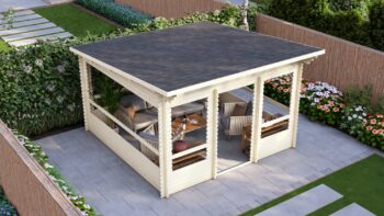 Garden Gazebo 4x4m, Pent, 28mm view