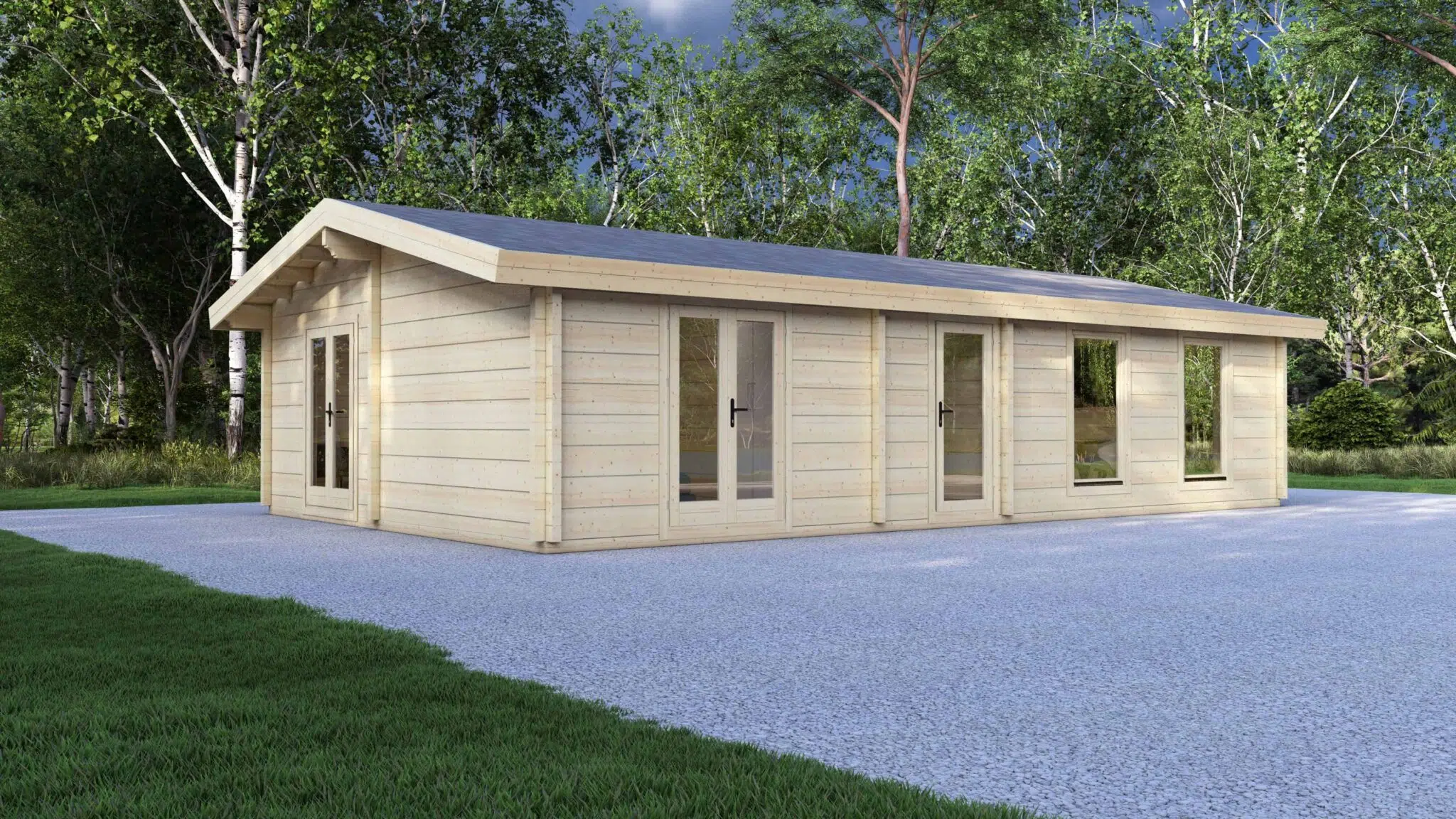 Completed Two-Bedroom Timber Mobile Log Home
