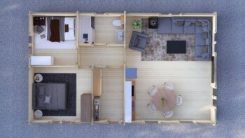 Mobile Log Cabin 2-Bedroom – Emma – VI