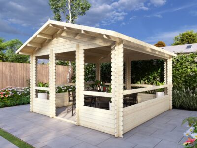Garden Gazebo 4x4m, Apex, 28mm side view