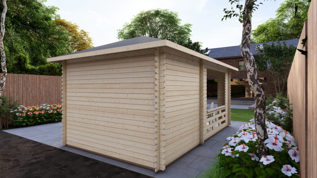 Garden log cabins