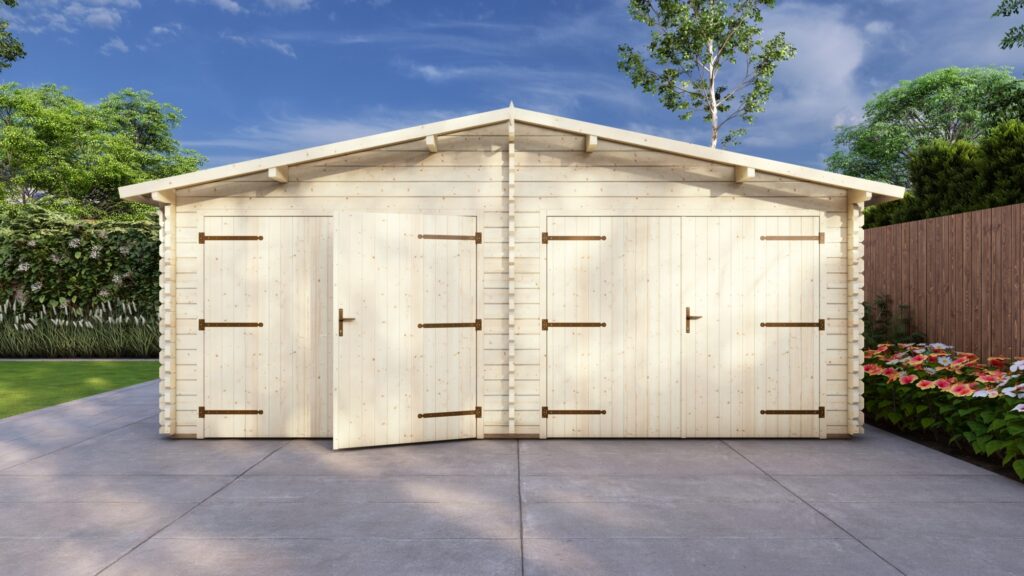 Dobbelt bjælkegarage 6x6, apex, 44 mm Eurodita