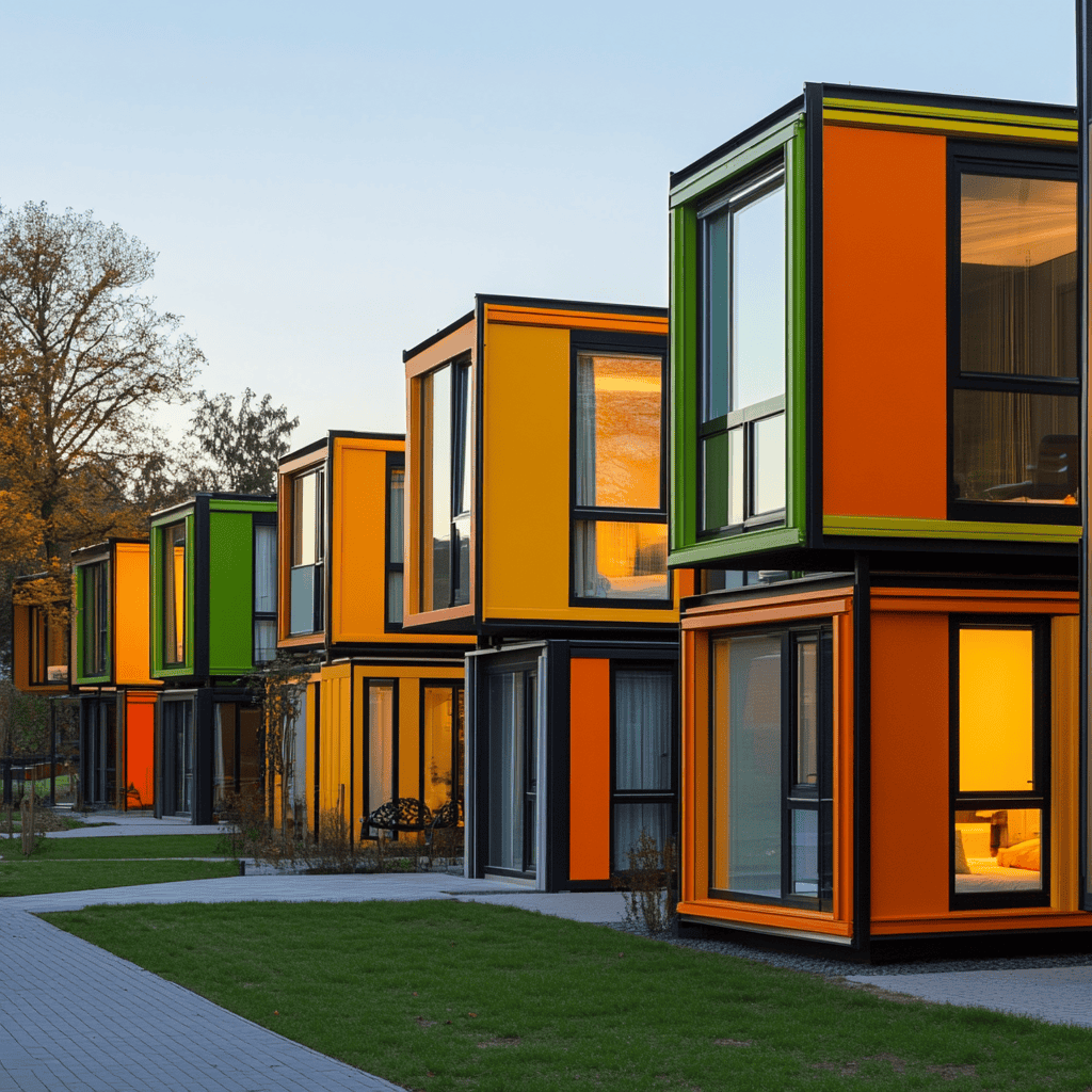 A Row Of Colorful Houses