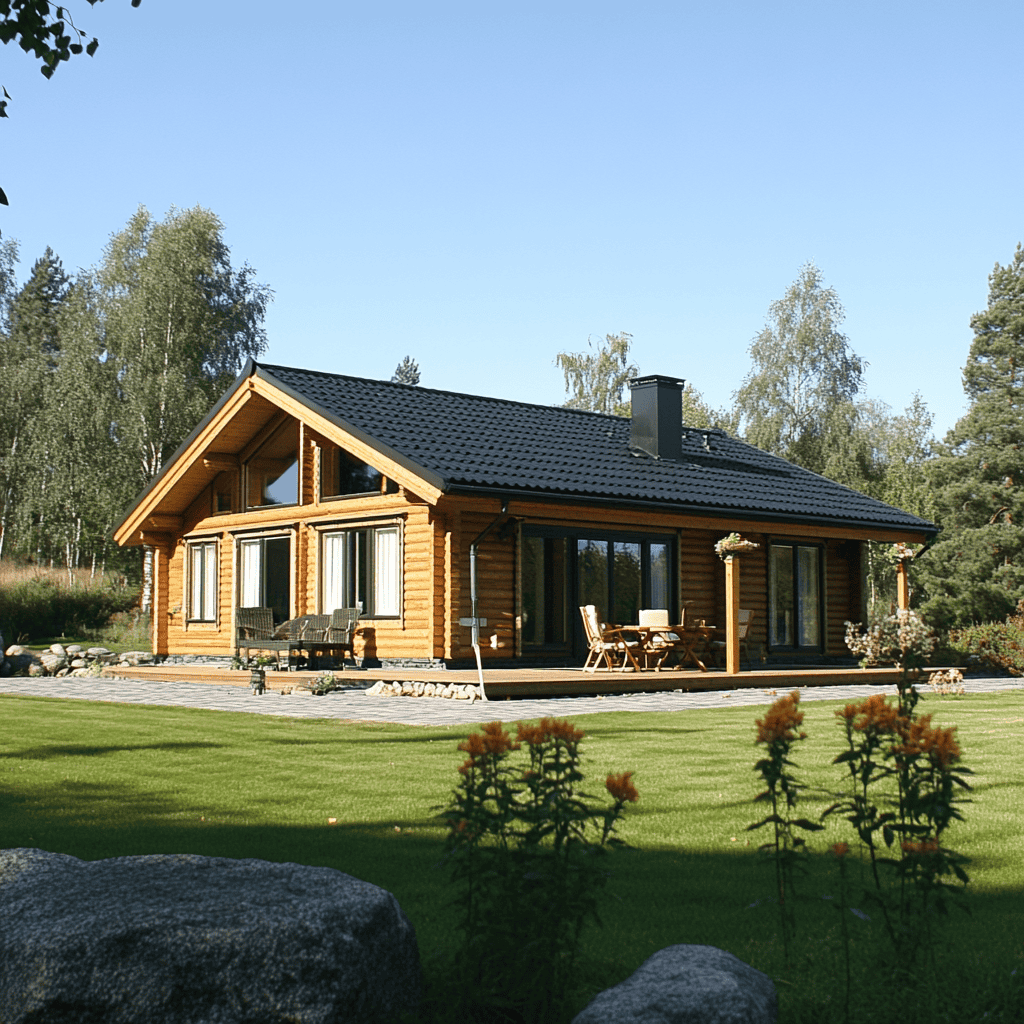 A House With A Lawn And Trees