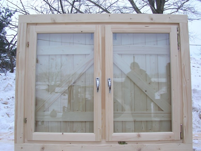 log cabin door with glass