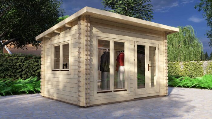 Pent Twin Skin Log Cabin 4x3m