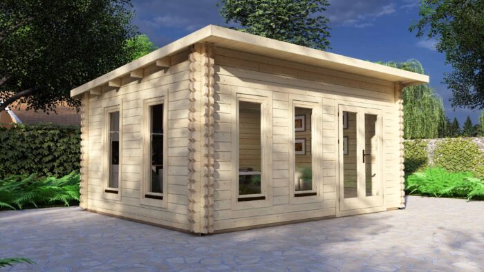 Pent Twin Skin Log Cabin 5x4m